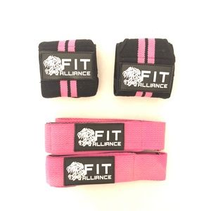 Fit Alliance Pink Wrist Wrap and Strap Combo